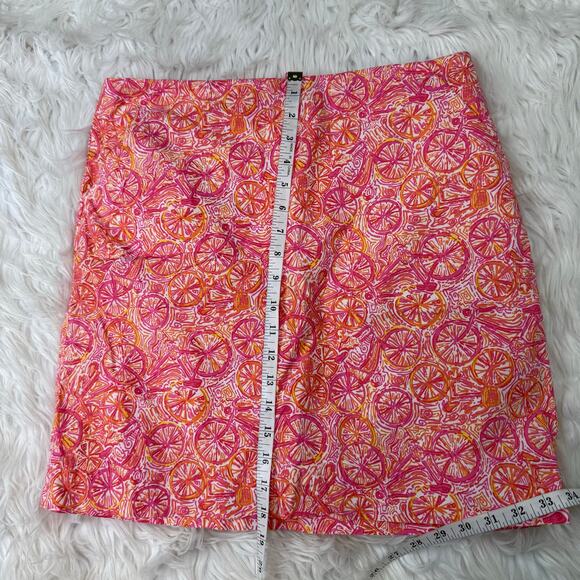 Lilly Pulitzer Women's Skirt Ten Speed Bicycle Print Skirt Size 8 Pink Resort - Picture 3 of 16